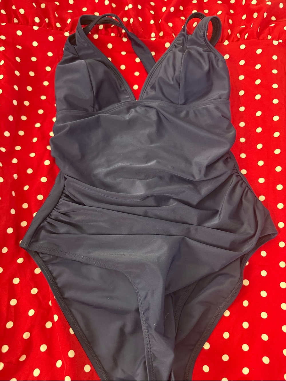 Cupshe Navy Blue One-Piece Swimsuit with Double Shoulder Straps - Picture 7 of 9